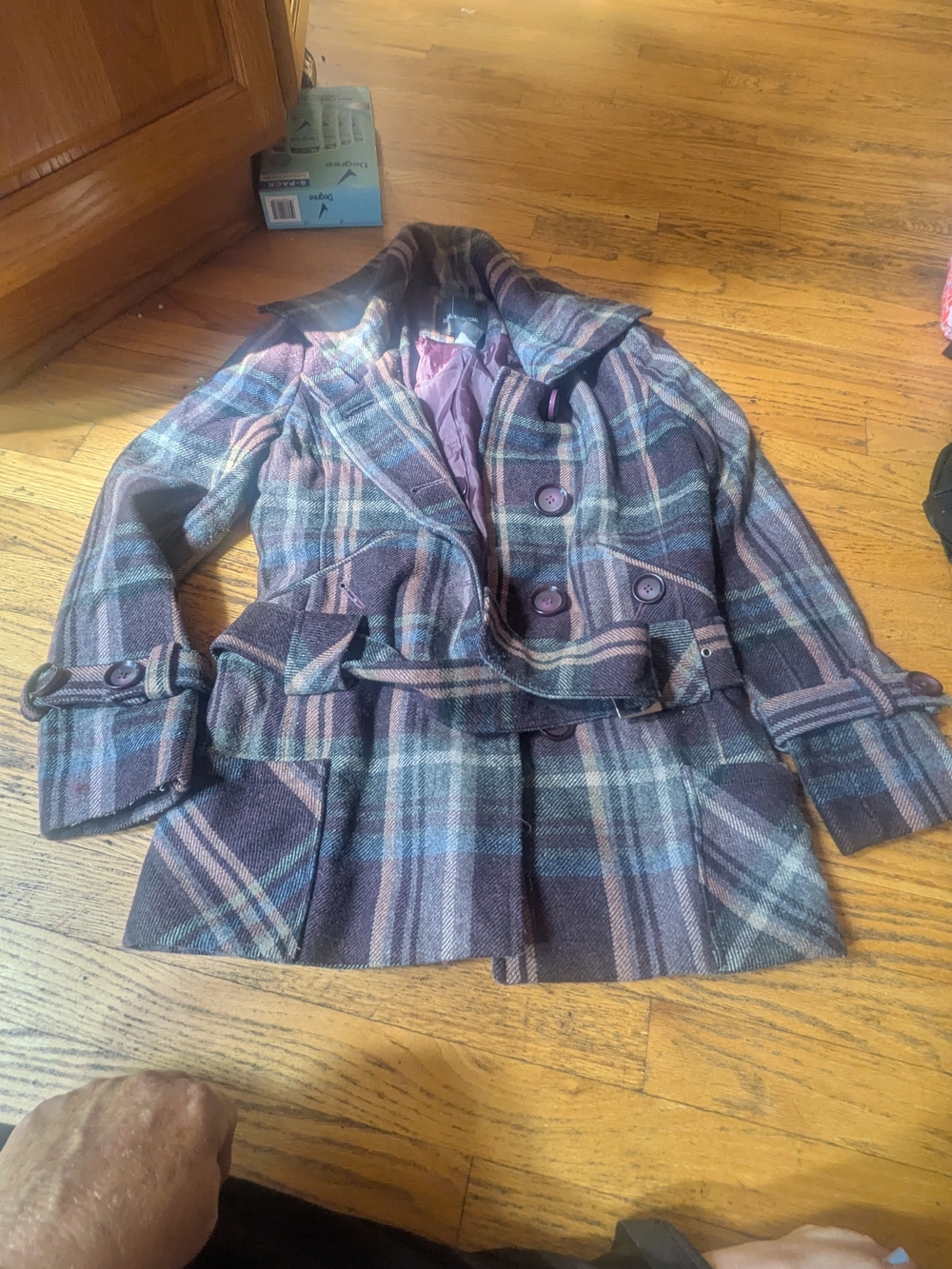 Victoria's Secret VINTAGE SMALL S MODA INTERNATIONAL Purple Gray Plaid coat